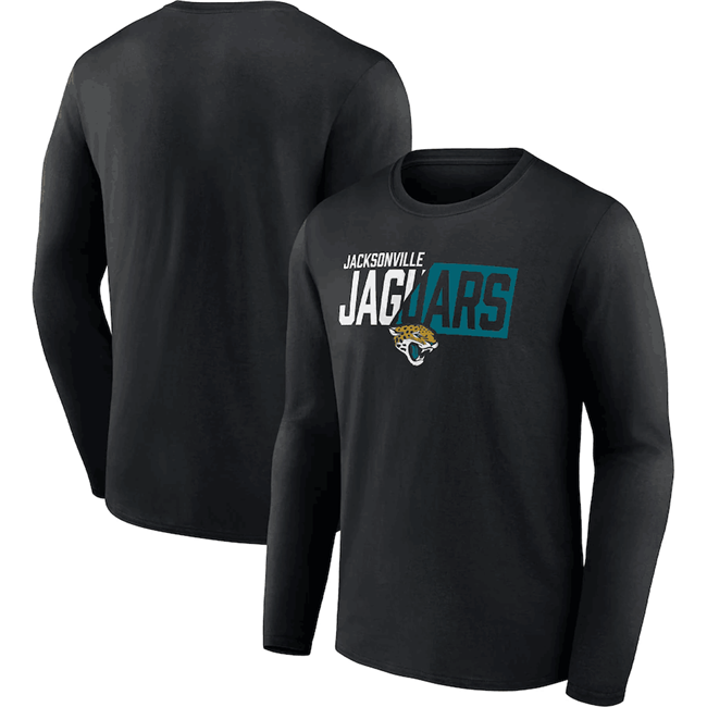Men's Jacksonville Jaguars Black One Two Long Sleeve T-Shirt